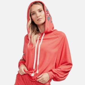 EUC Wildfox Sacred Lotus Embroidered Towel Terry Sumo Hoodie - XL
